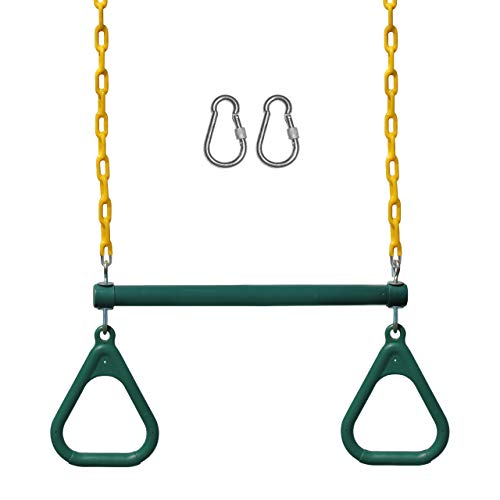 18" Trapeze Swing Bar & 48" Heavy Duty Chain with Locking Carabiners Outdoor Play Equipment (Blue) B82694