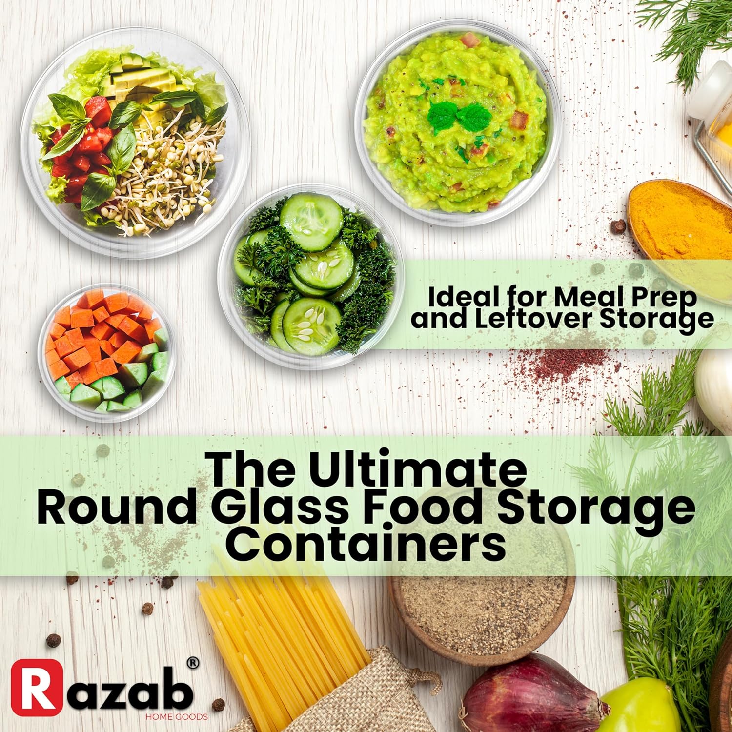 12 Pc Glass Food Storage Container Set with Lids E405487
