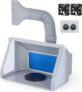 Portable Airbrush Spray Booth With Dual Fans, 3 LED Lights And Exhaust Hose K9062