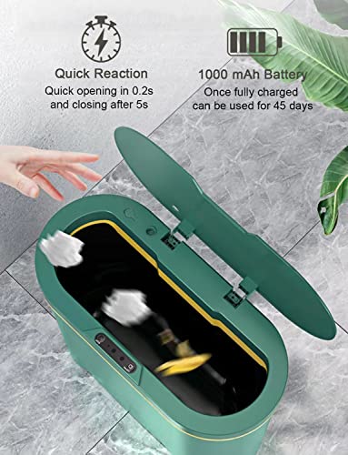 Green 4.2 Gallon Motion Sensor Trash Can R3558