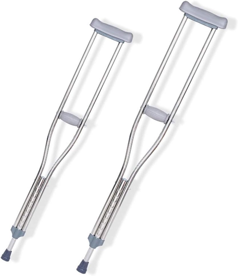 Lightweight Stainless Steel Height Adjustable Underarm Crutches O612