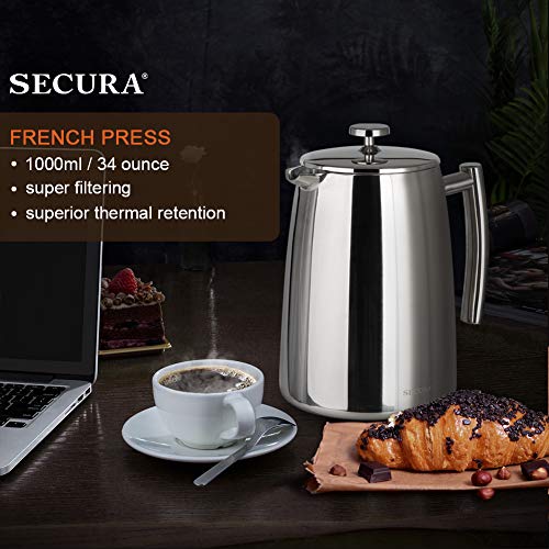 50-Ounce Stainless Steel Insulated French Press Coffee Maker U8469