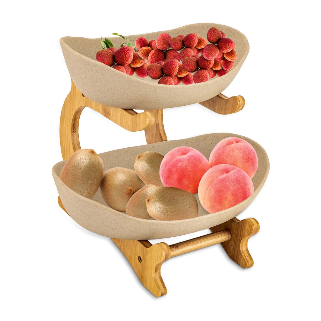 2-Tier Kitchen Countertop Fruit Bowl Fruit Basket B18548