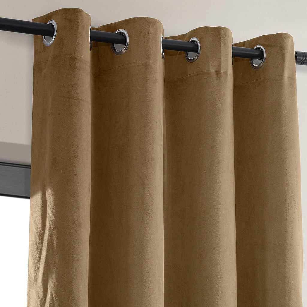Amber Gold Blackout Velvet Curtains 50 X 96 B8479
