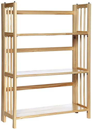 3 Shelf Folding Bookcase, 27.5" Wide, Espresso C734339