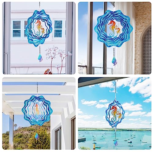 12 Inches 3D Kinetic Hummingbird Wind Spinner Stainless Steel X7492