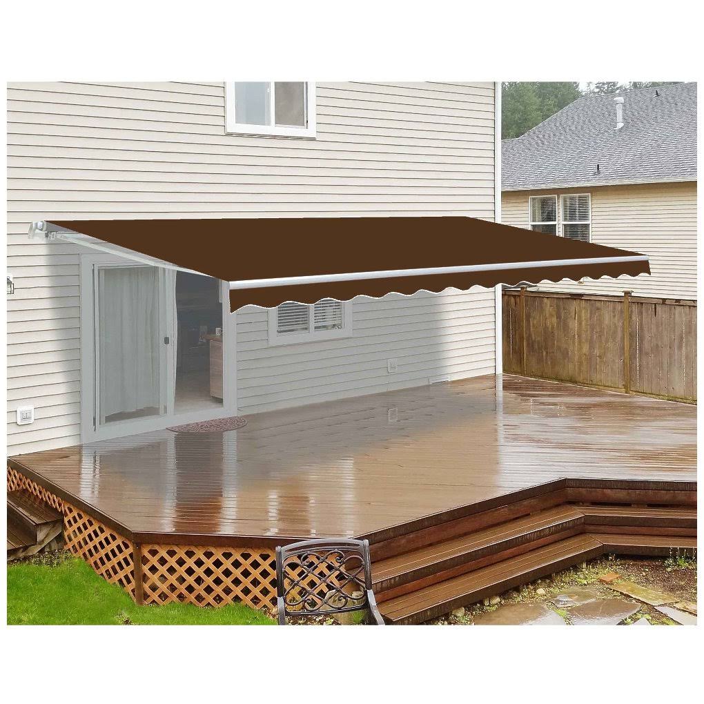 Brown Motorized Retractable Patio Awning U52920