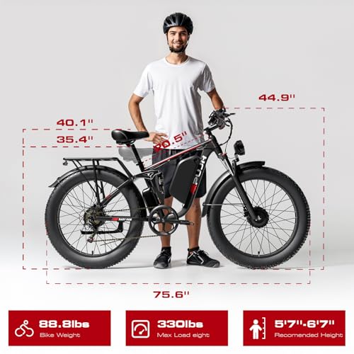 52V 26" Fat Tire Full Suspension Electric Bike C901099