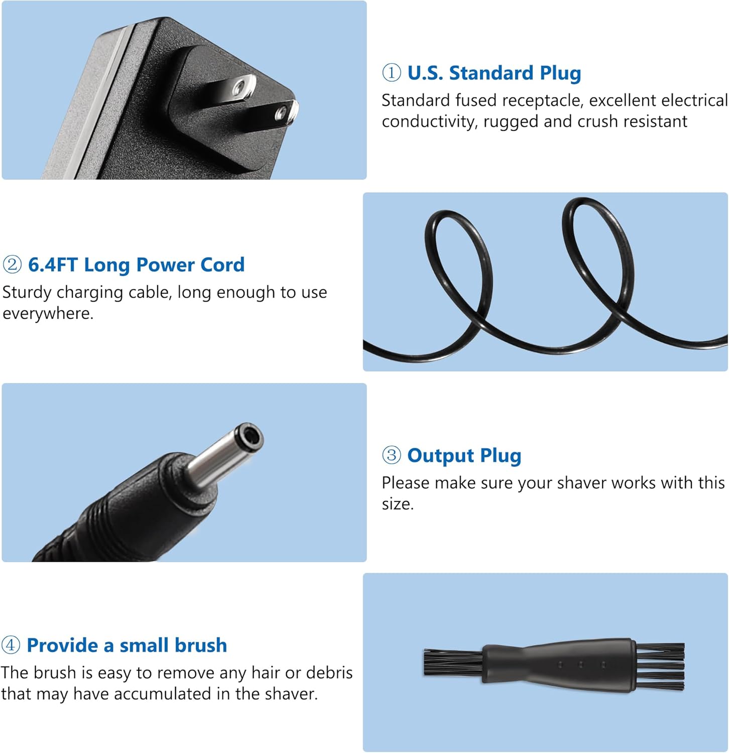 6.4ft Power Cord for Shaver P838680
