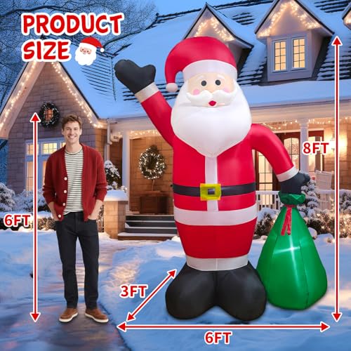 8 FT Inflatable Santa Claus with Gift Box H979