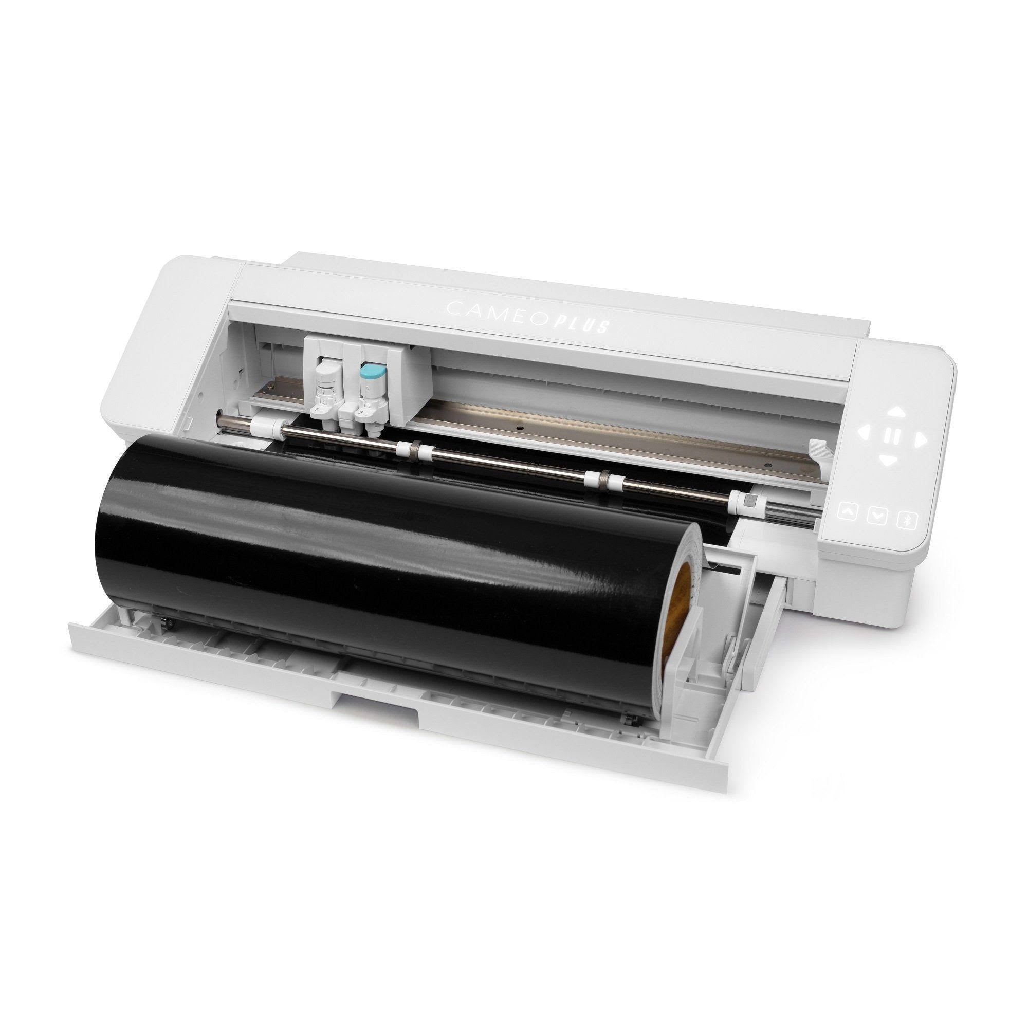 White Cameo 4 Plus 15x22 with Blade Pack, 38 Sheets Vinyl, HTV, Pens D4239