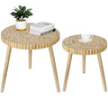 Natural Boho Rattan Coffee Table Set of 2 H7950