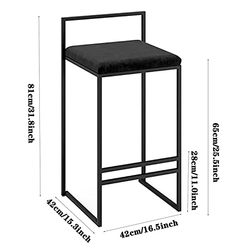 Set of 2 Low Back Wrought Iron Bar Stools F4331