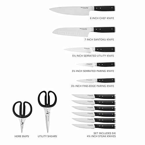 14-Piece High Carbon Stainless Steel Knife Block Set with Sharpener Z472