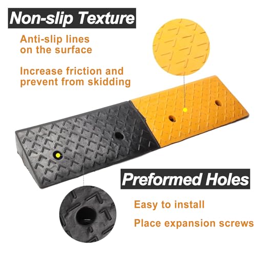 Black 39.3x9.8x4inch Rubber Curb Ramp O314