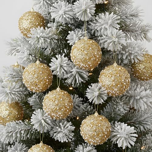24 Pcs 4" Glitter Christmas Ball Ornament Set D8012
