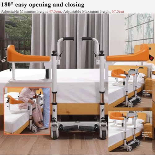 Portable Bath Lift Chair with 180° Split Seat and Wheels Z921