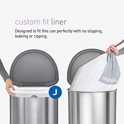 45 Liter Semi-Round Automatic Sensor Trash Can, Brushed Stainless Steel Y31174