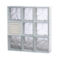 Wavy Pattern Frameless Replacement Glass Block Window 22-in x 24-in D3293