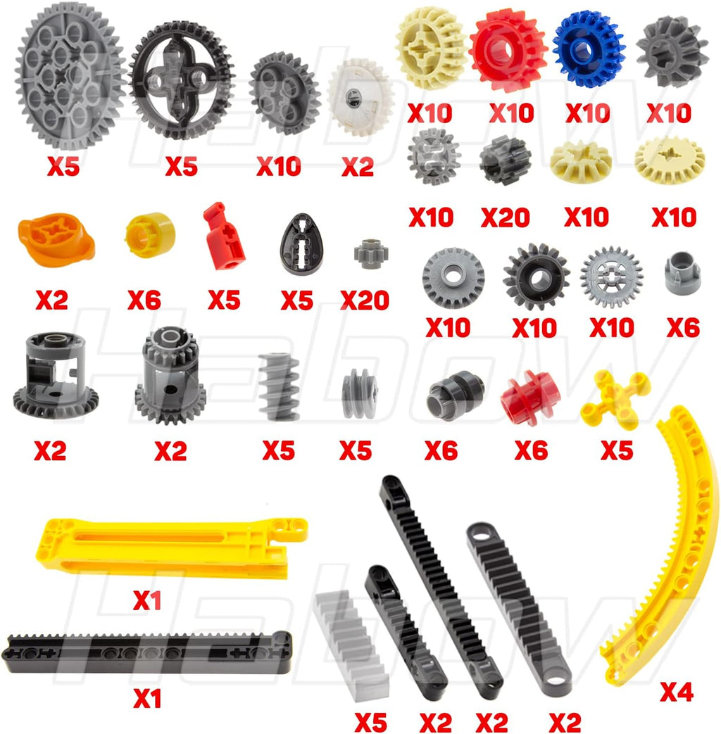 233pcs Technic Gears Axle Pin Connector Cam Worm Cogs Steering Parts Differential Engine Kit G463804