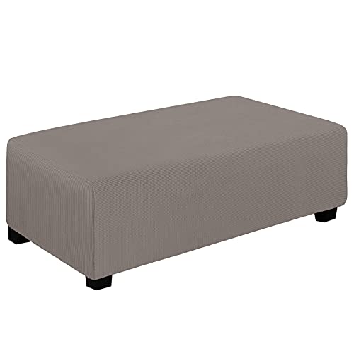 30x30x15inch Deep Teal Stretch Square Ottoman Cover with Elastic Bottom Y4653