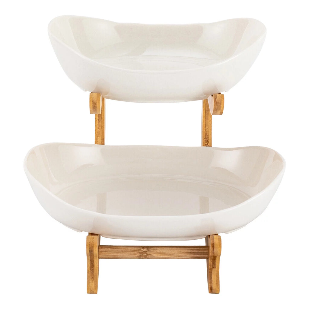 2-Tier Kitchen Countertop Fruit Bowl Fruit Basket B18548