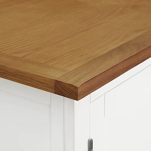Solid Oak Wood Wardrobe with Hanging Rod and Drawers Z504