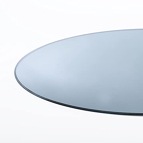 36 Inch Round 3/4 Inch Thick Clear Tempered Glass Table Top with Flat Polished Edge C380