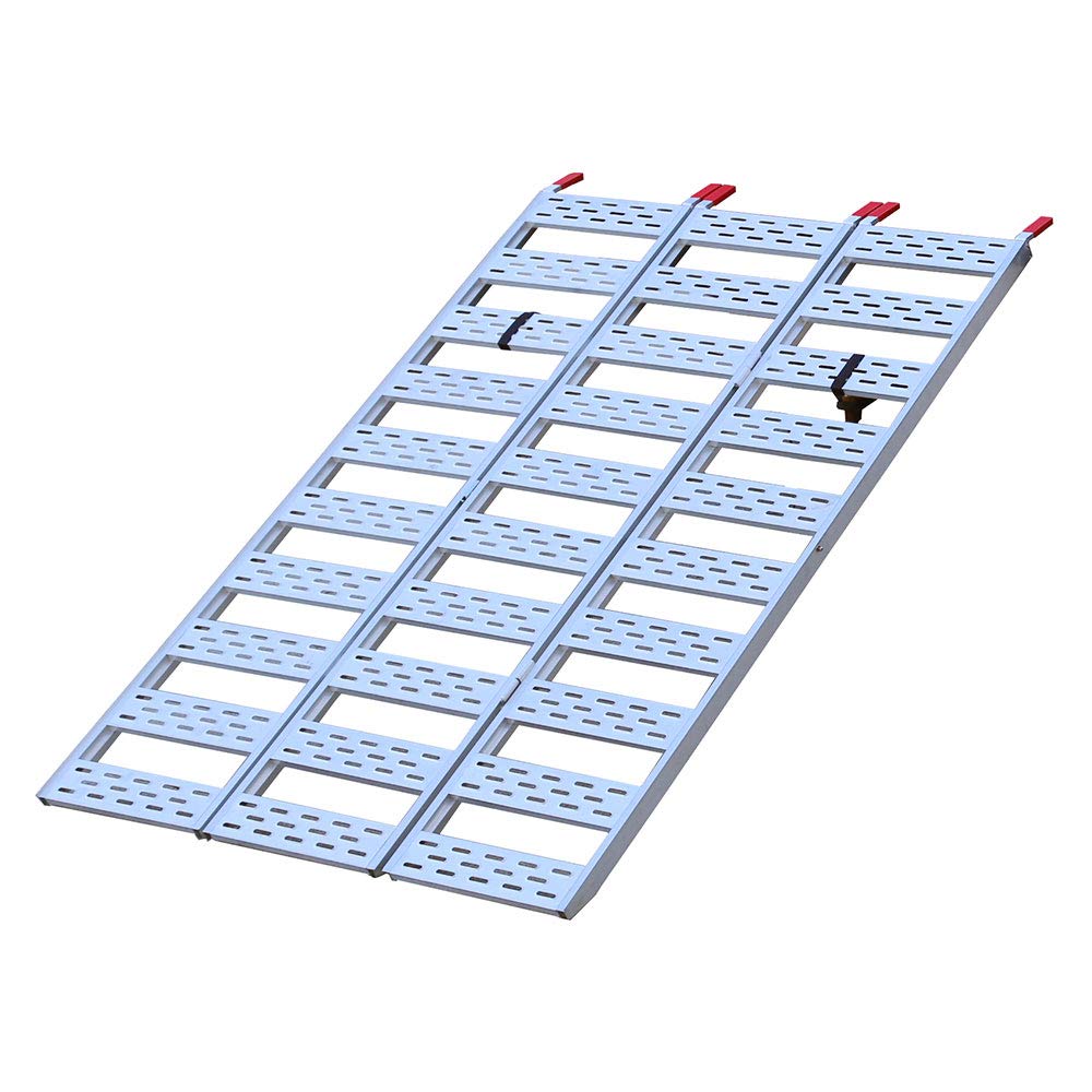 Aluminum Tri-Fold Ramp with Treads, 1,500 lb. Capacity, 50” W x 76” L Q5178