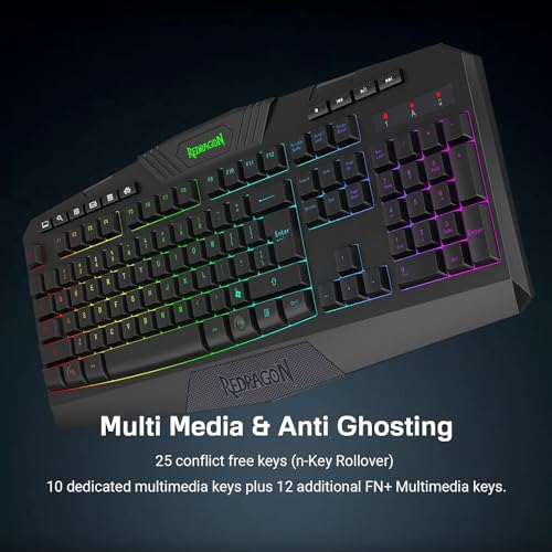 Wireless RGB Gaming Keyboard and 8000 DPI Gaming Mouse with 10 Multimedia Keys P126743