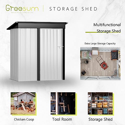 Brown 6 x 8 ft. Metal Outdoor Storage Shed J8590
