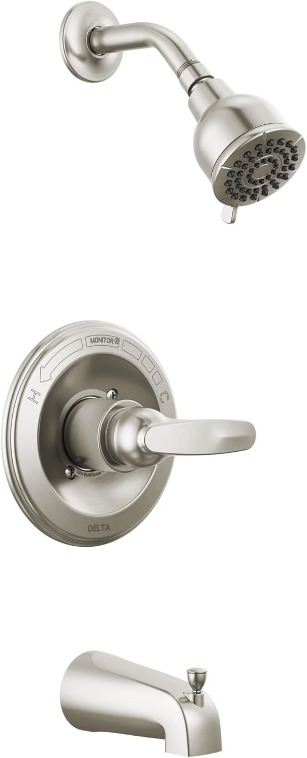 Brushed Nickel Shower Faucet Set with 2-Spray Shower Head, Tub and Shower Trim Kit V997955