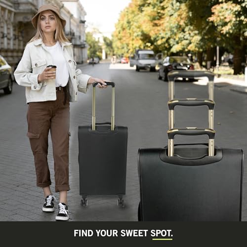 Black 24-Inch Quilted Luggage Q4348