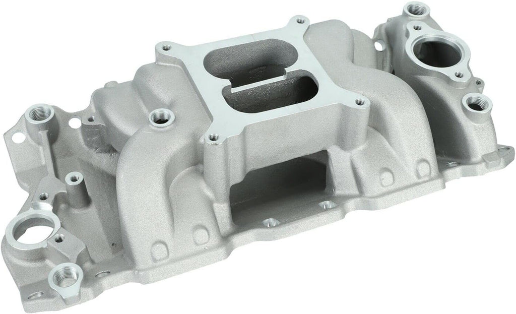 Satin Aluminum Dual Plane Intake for SBC 350 400 T2695