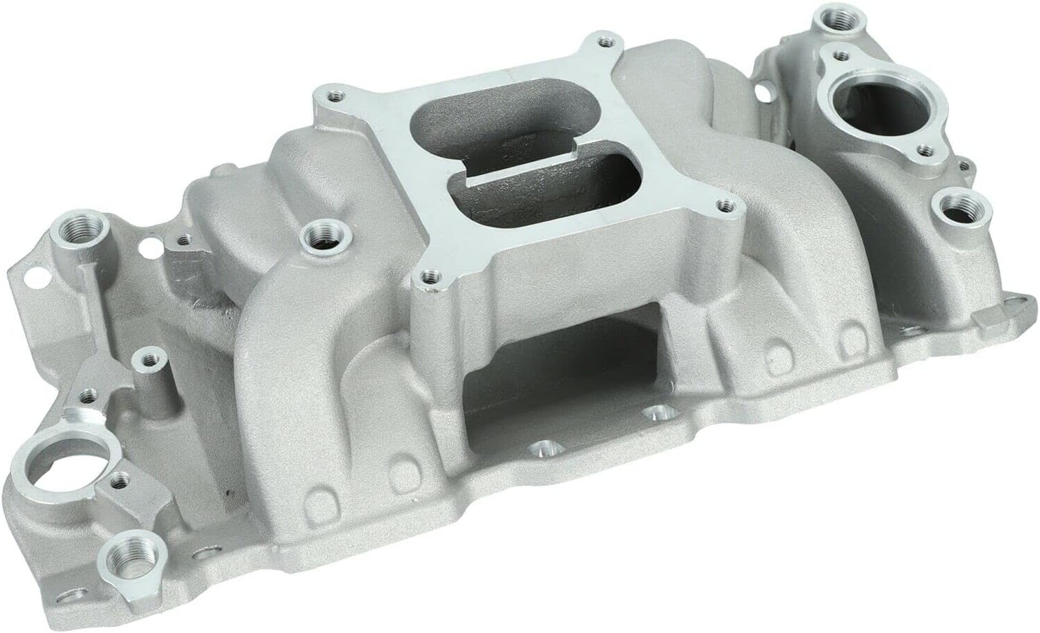 Satin Aluminum Dual Plane Intake for SBC 350 400 T2695