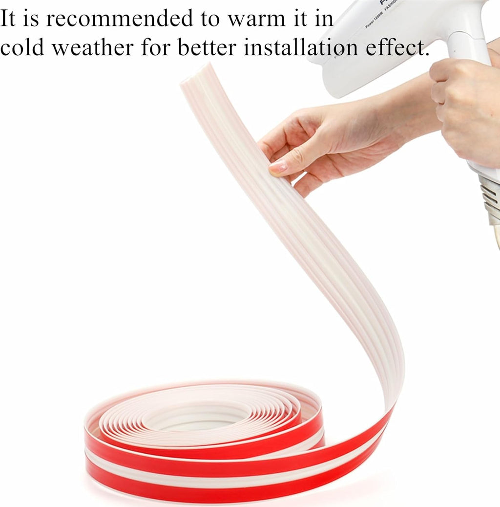 Creamy White 16.4 Ft x 1.5 In Self-Adhesive Wall Molding Trim R891