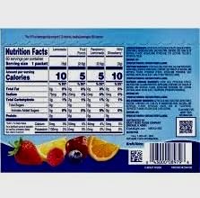 Sugar-Free Lemonade Fruit Punch Raspberry Lemonade Wild Strawberry Powdered Drink Singles Variety Pack, 60 Count Q74933