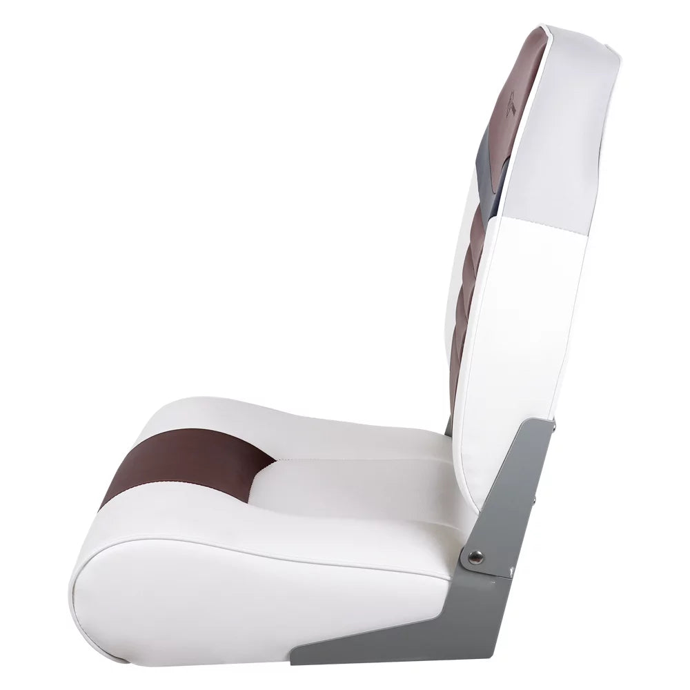 White/Burgundy/Navy High Back Folding Boat Seat T3684