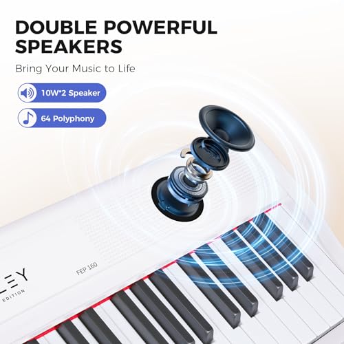 88 Key Full-Size Digital Piano Keyboard, Black G46970
