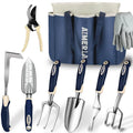 Set of 9 Heavy Duty Garden Tools with Non-Slip Rubber Grip and Large Garden Bag I80444