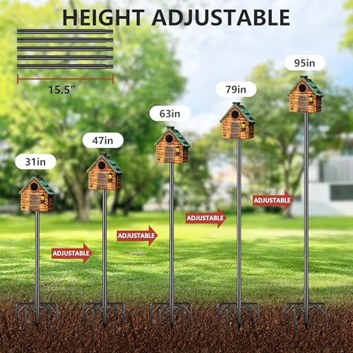 79 Inch Heavy Duty Bird Feeder Pole Kit with 5 Base Prongs W529
