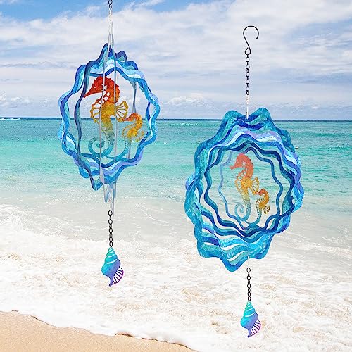 12 Inches 3D Kinetic Hummingbird Wind Spinner Stainless Steel X7492