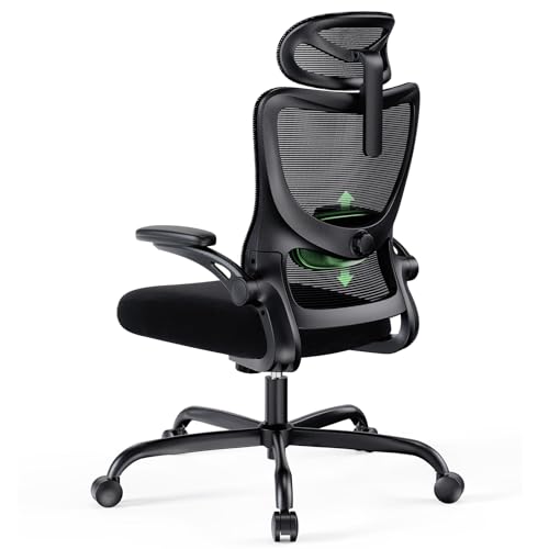 Ergonomic Mesh Office Chair with Adjustable Lumbar Support and PU Armrests F7477