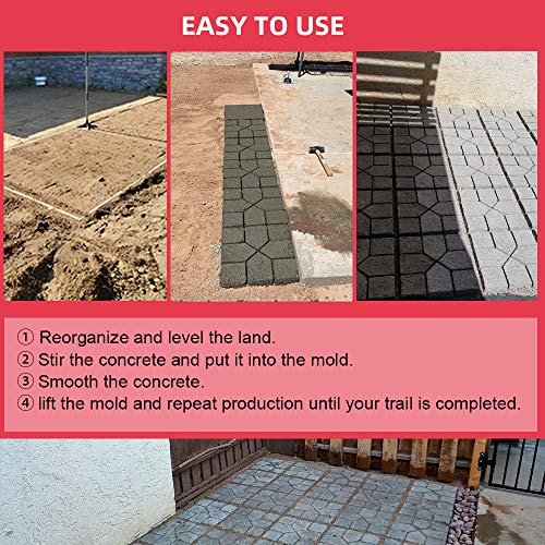 15.7"x15.7"x1.57" Reusable Concrete Path Maker Molds T7547
