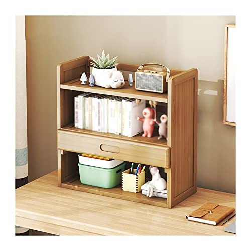 3-Tier Wooden Desktop Bookshelf with 1 Small Drawer S676