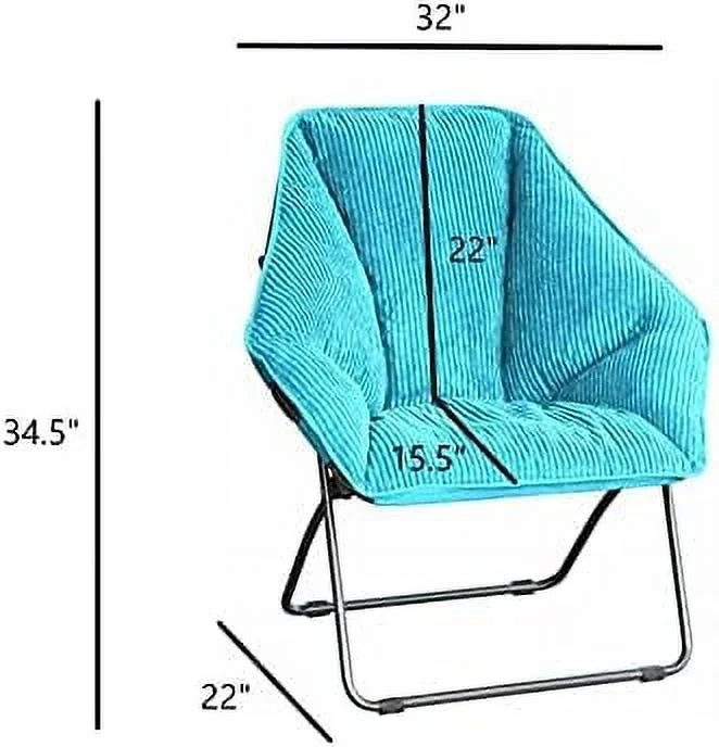 Teal Corduroy Foldable Accent Chair M2169