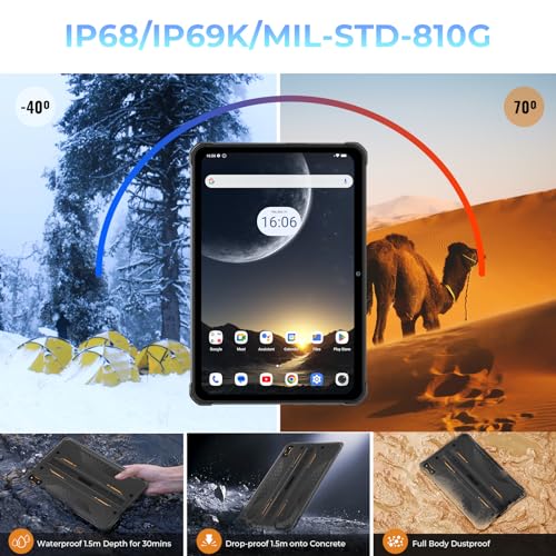 Gray Rugged Tablet 15600mAh 10.1 Inch HD+ 12GB+256GB IP68 IP69K L953808