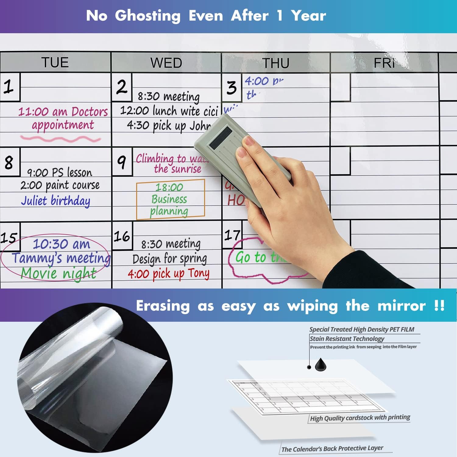 38" x 50" Laminated Wall Calendar K685025