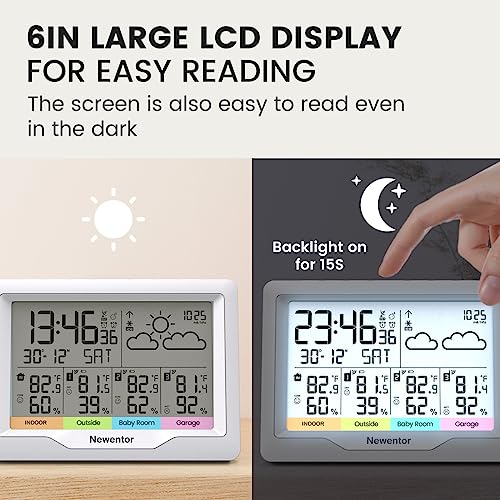 Black Wireless Weather Station with Atomic Clock I4871