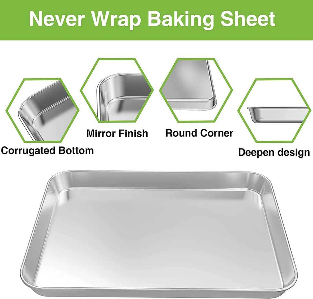 Set of 2 Stainless Steel Baking Sheets F608921